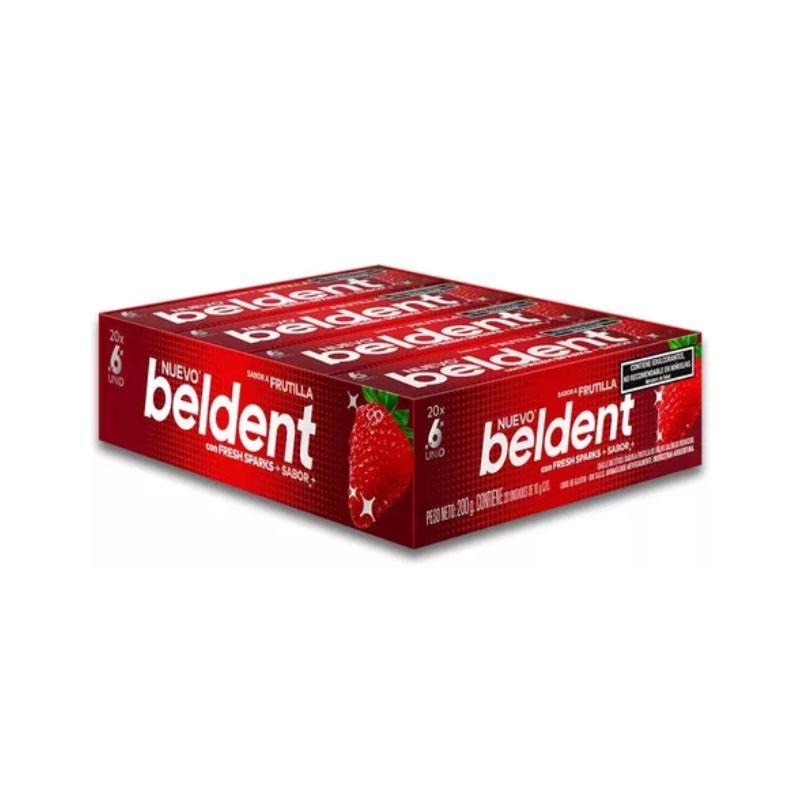 C/U CHICLE BELDENT FRUTILLA x10g